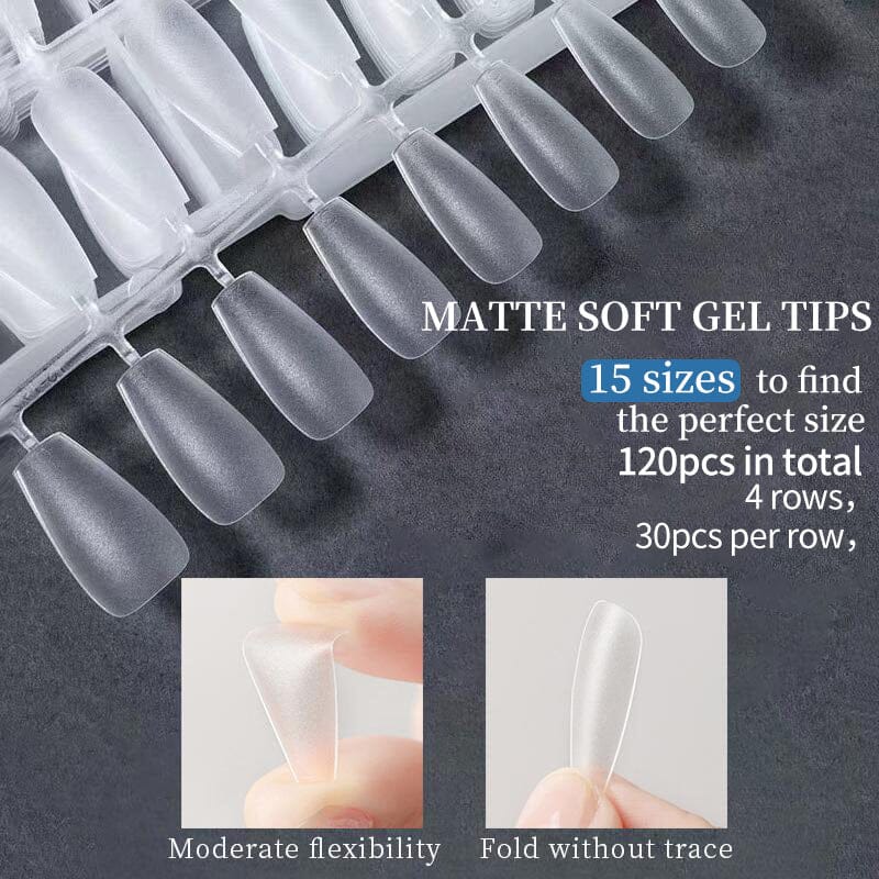 120pcs Full Cover Matte Soft Gel Tips False Nails - Image 7