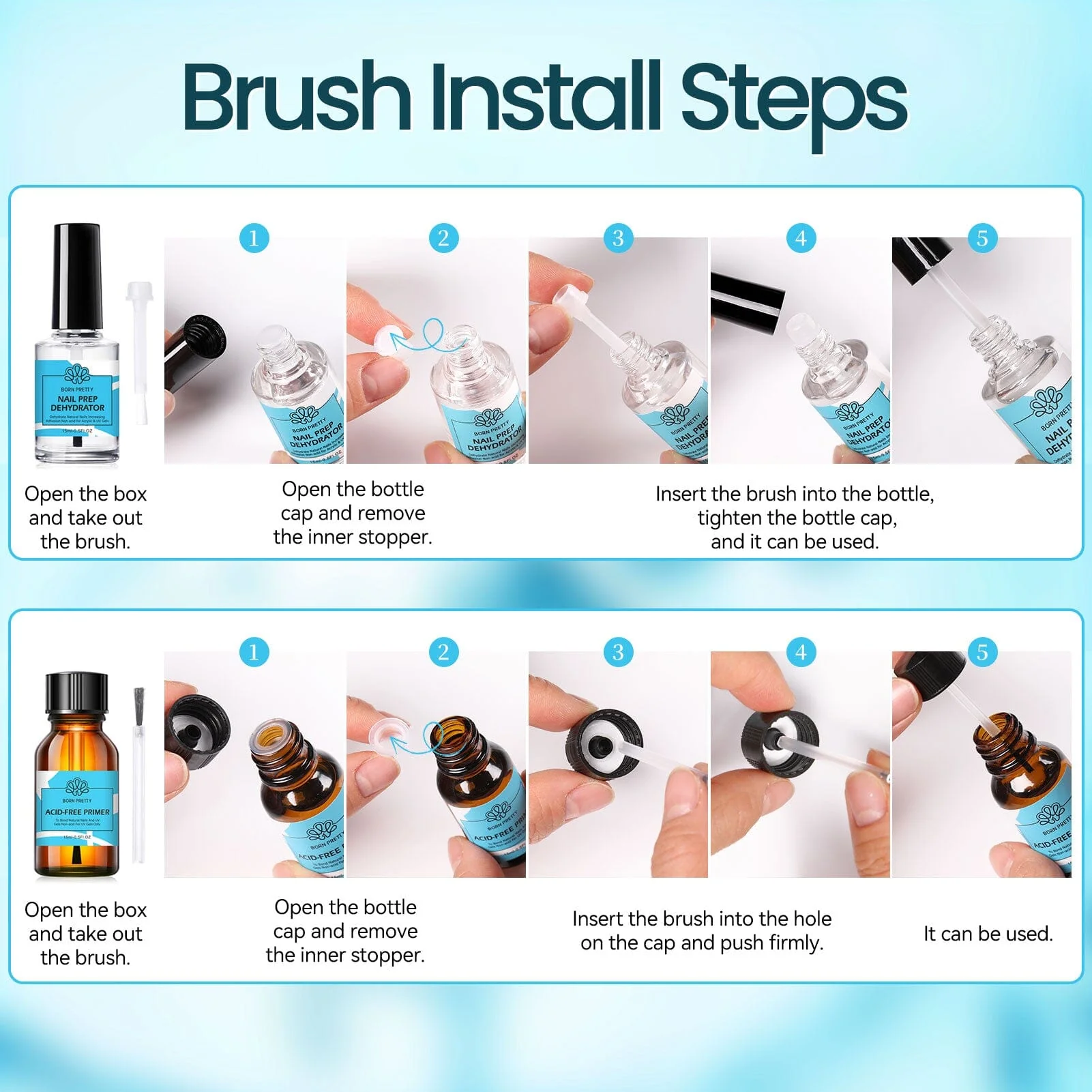 2 Bottles Set Nail Prep Dehydrator & Primer 15ml - Image 10