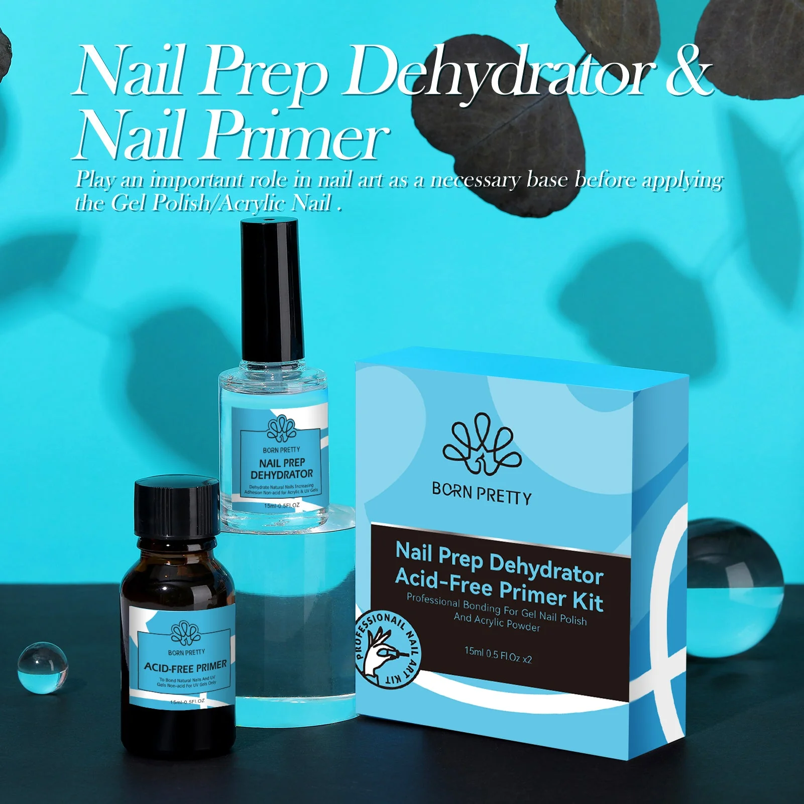 2 Bottles Set Nail Prep Dehydrator & Primer 15ml - Image 3