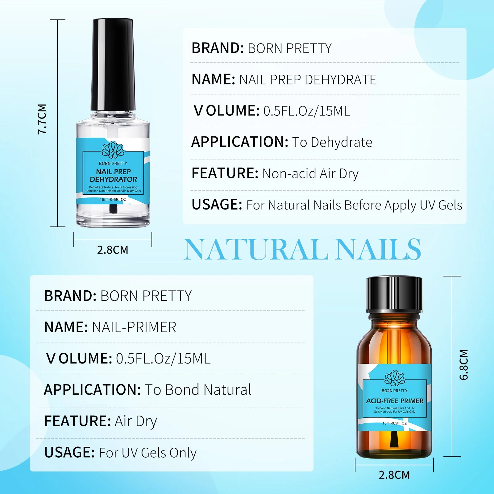 2 Bottles Set Nail Prep Dehydrator & Primer 15ml - Image 7