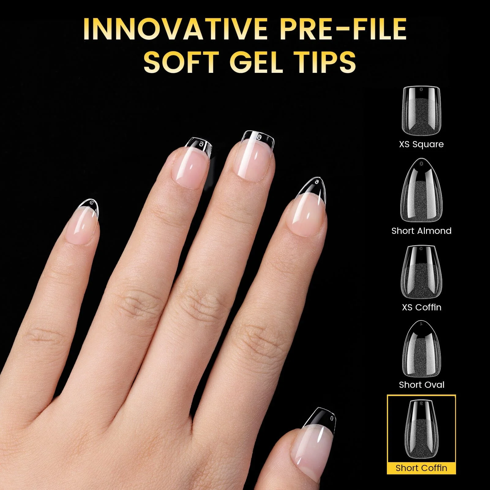 288pcs Short Coffin Pre-File Nail Tips - Image 6