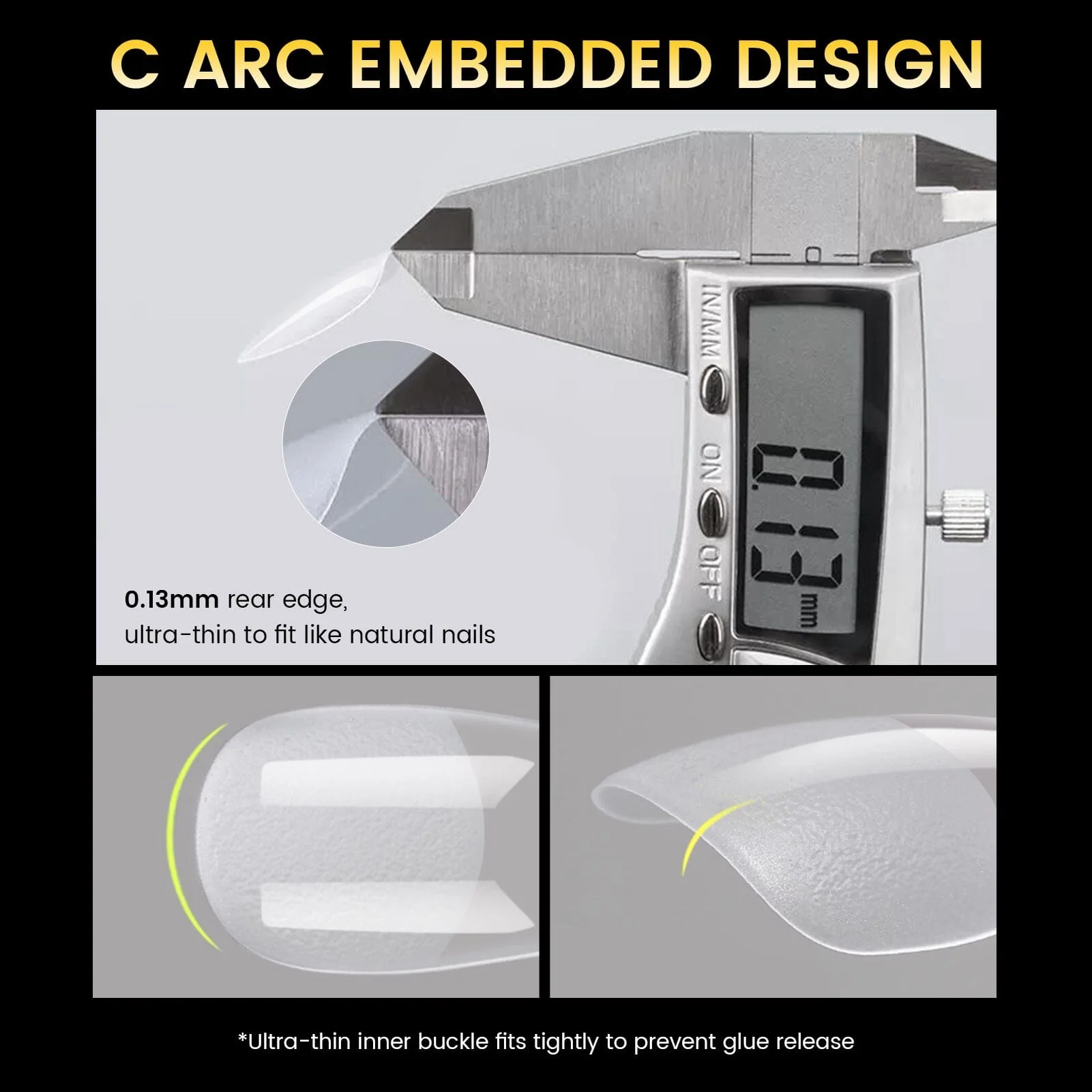 288pcs Short Oval Pre-File Nail Tips 12 Different Sizes - Image 5