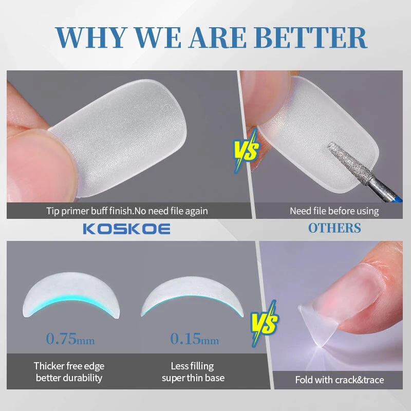 300pcs Matte Soft Gel Tips False Nails Full Cover Short - Image 9