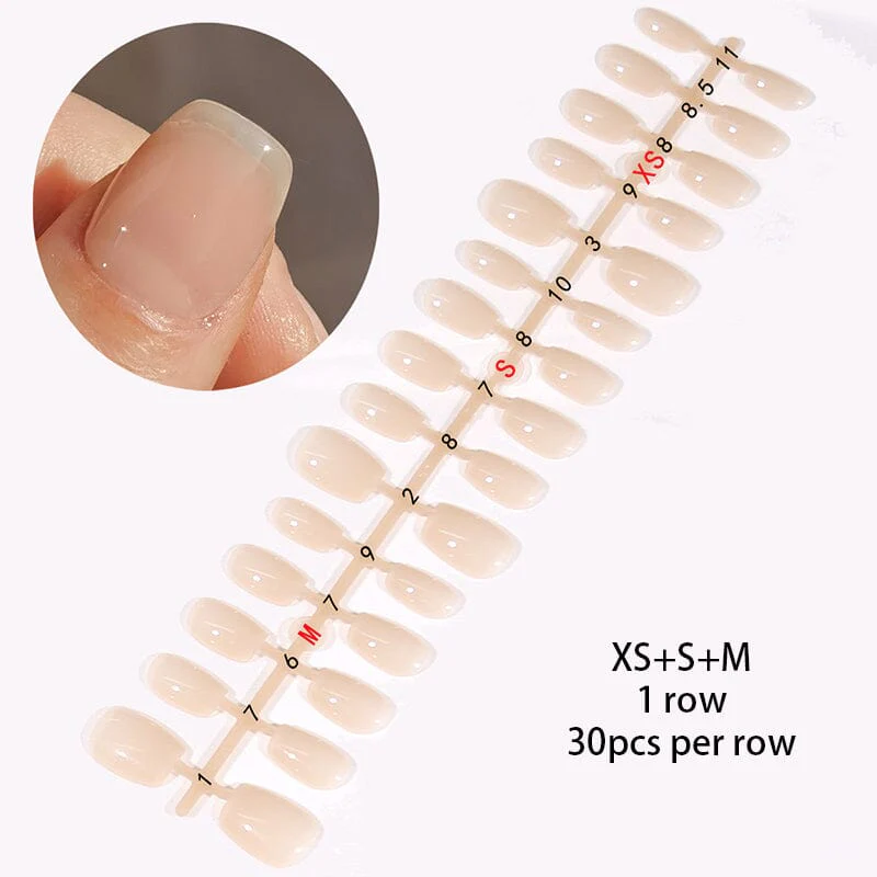 30pcs 15 Sizes Short Square Blush Gradient False Nail Tips Press on Nails - Image 21