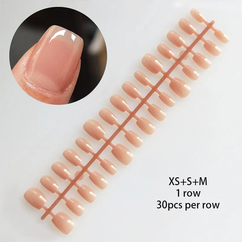 30pcs 15 Sizes Short Square Blush Gradient False Nail Tips Press on Nails - Image 20