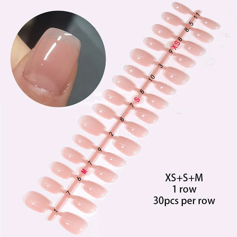 30pcs 15 Sizes Short Square Blush Gradient False Nail Tips Press on Nails - Image 15