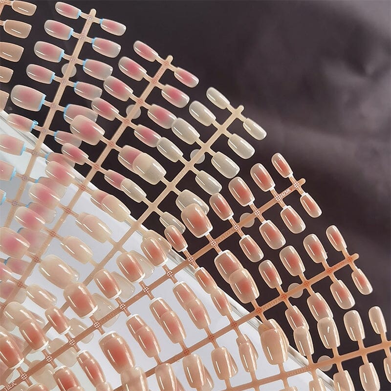 30pcs 15 Sizes Short Square Blush Gradient False Nail Tips Press on Nails - Image 10