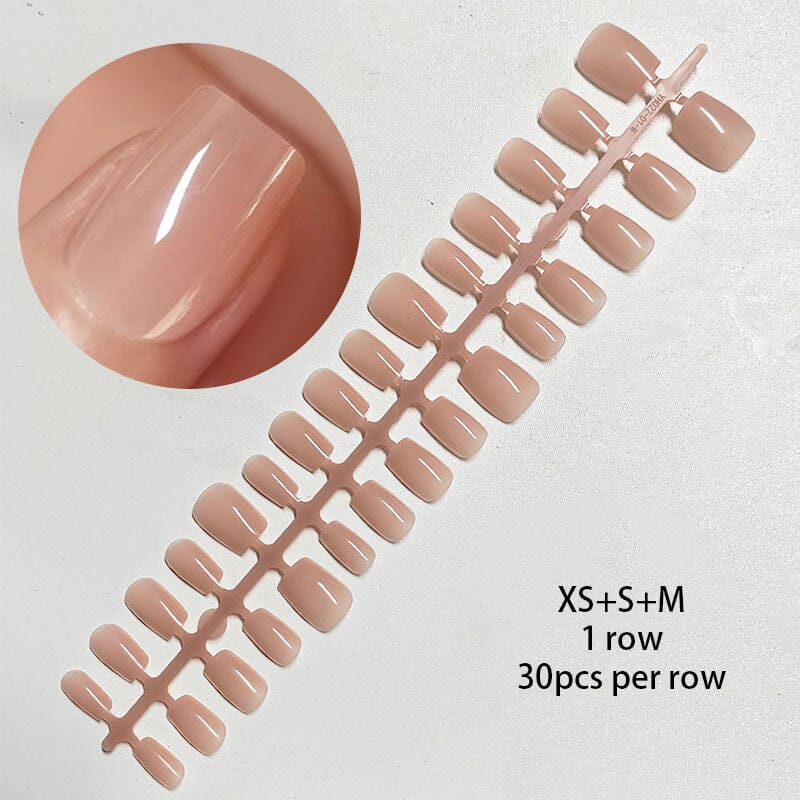 30pcs 15 Sizes Short Square Blush Gradient False Nail Tips Press on Nails - Image 17
