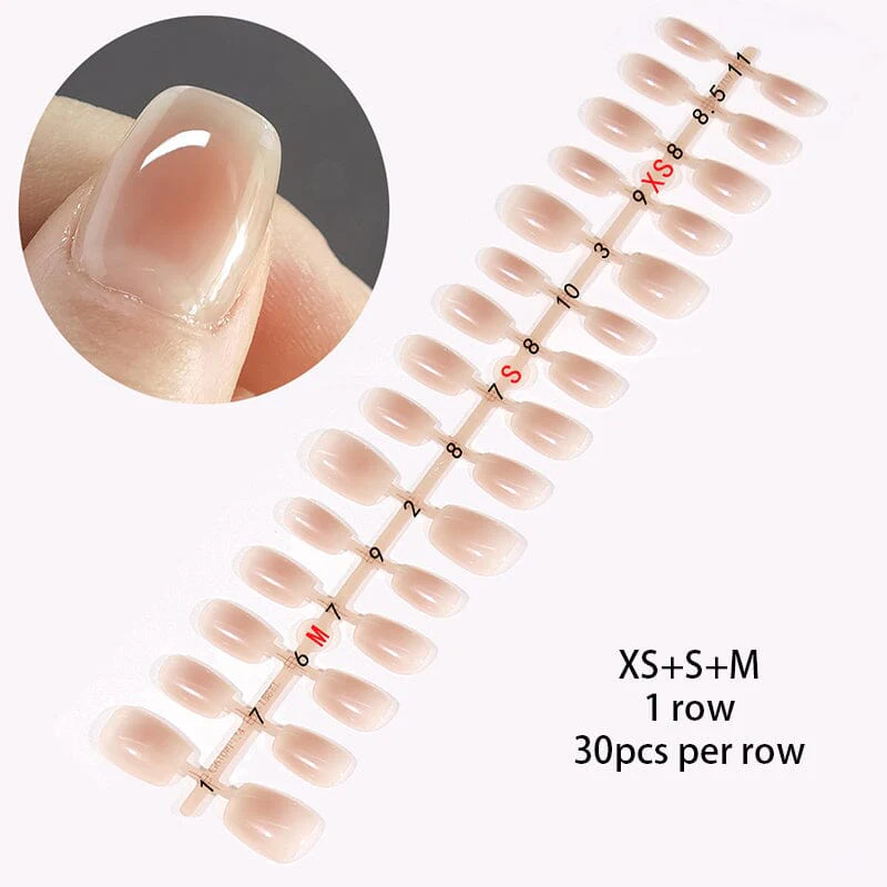 30pcs 15 Sizes Short Square Blush Gradient False Nail Tips Press on Nails - Image 22