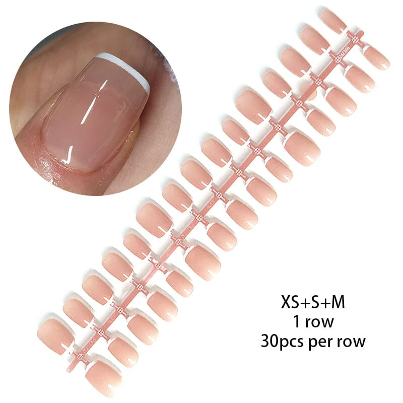 30pcs 15 Sizes Short Square Blush Gradient False Nail Tips Press on Nails - Image 24