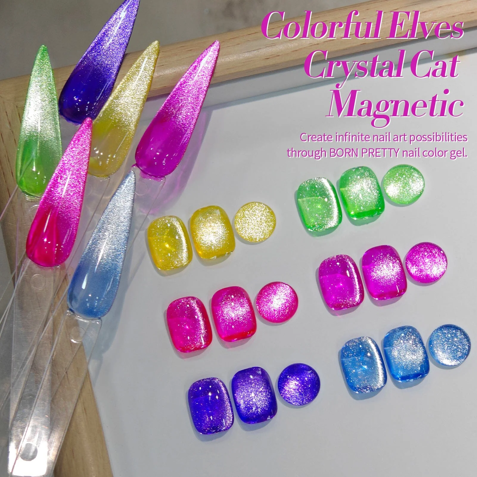 6 Colors Cat Magnetic Gel M04 Colorful Elves 7ml - Image 7
