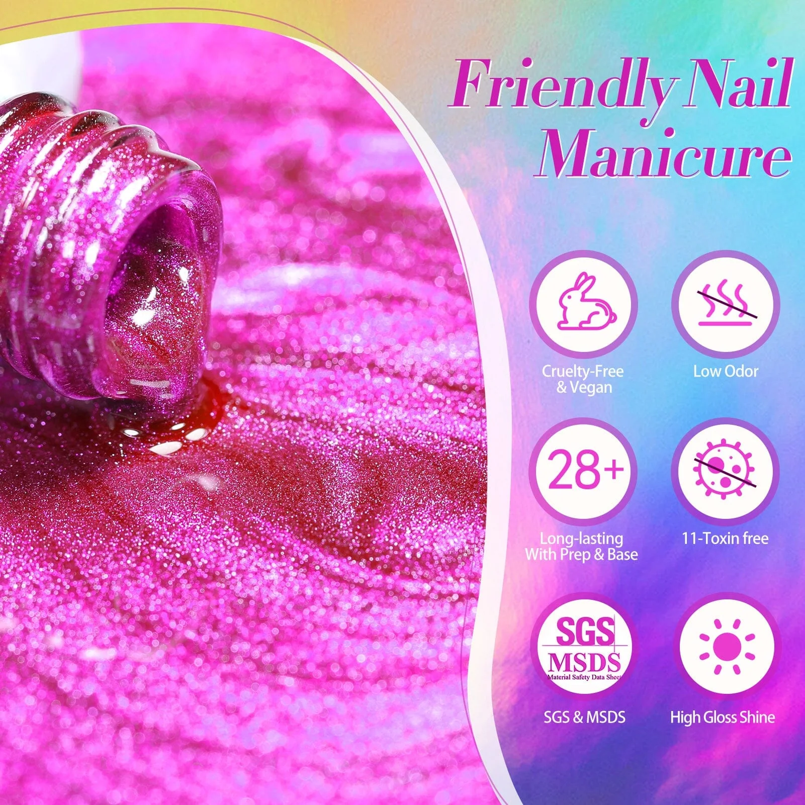 6 Colors Cat Magnetic Gel M04 Colorful Elves 7ml - Image 8