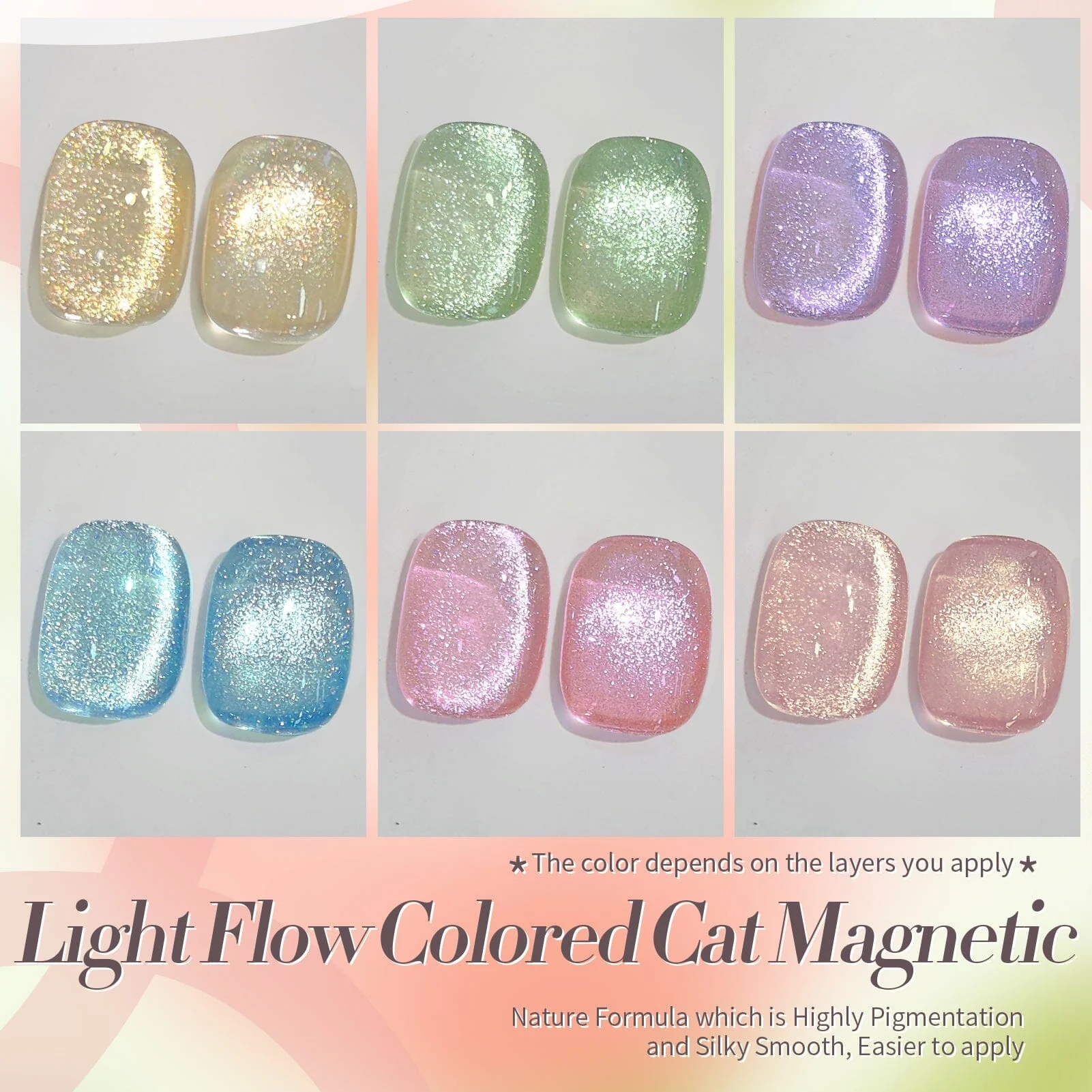 6 Colors Colored Cat Magnetic Gel M02 Light Flow 7ml - Image 10