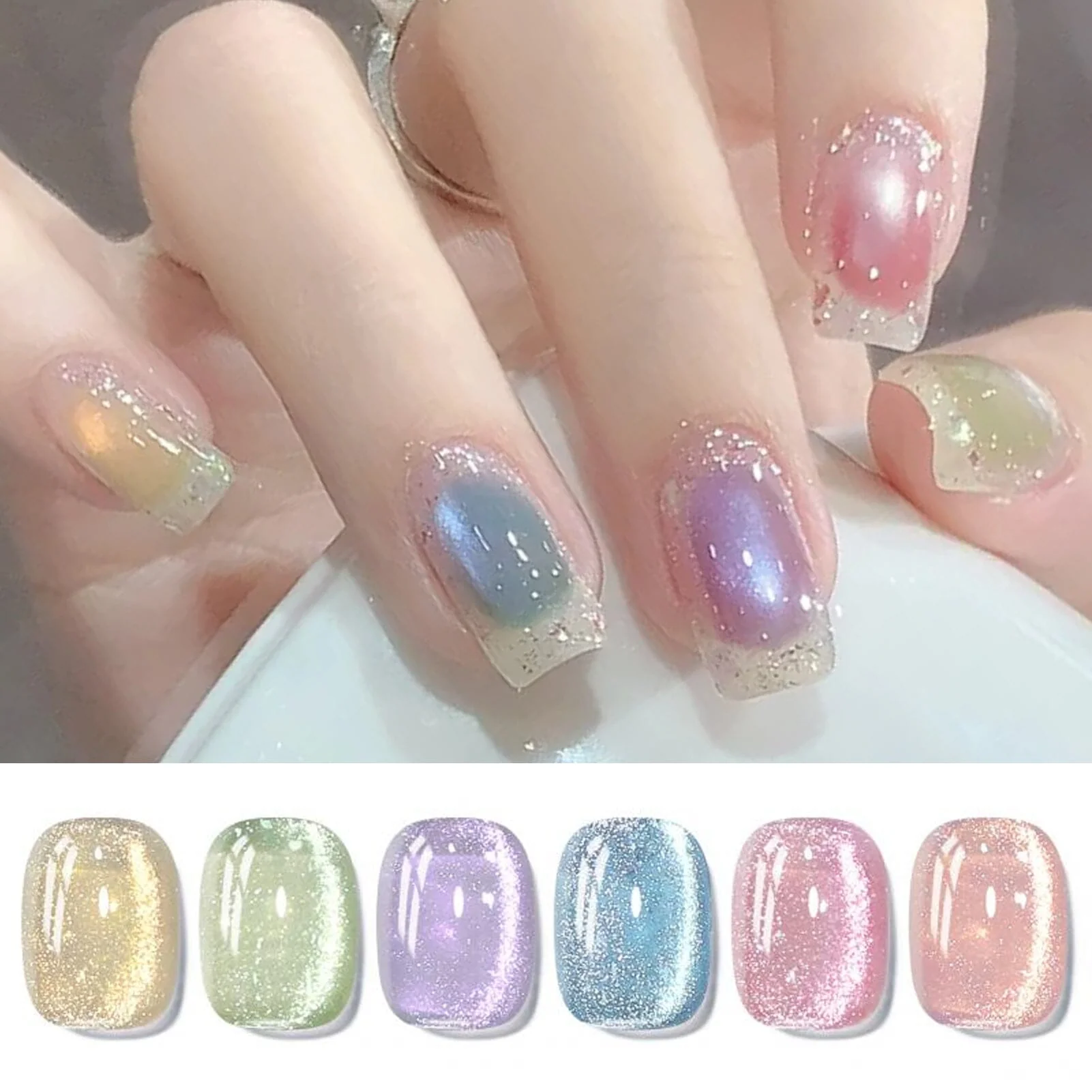6 Colors Colored Cat Magnetic Gel M02 Light Flow 7ml - Image 3