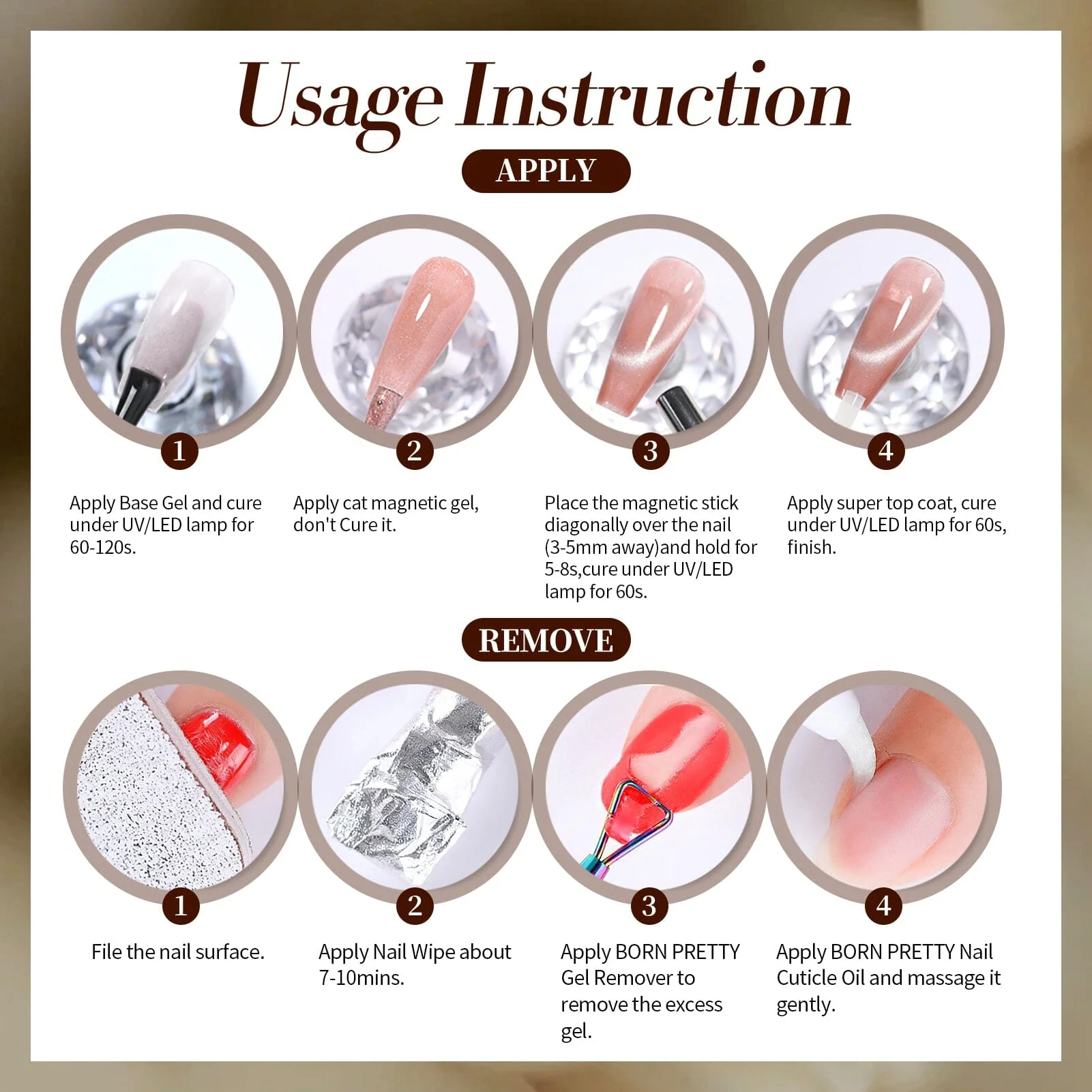 6 Colors Glass Cat Magnetic Gel M11 Obsidian Ode 7ml - Image 6