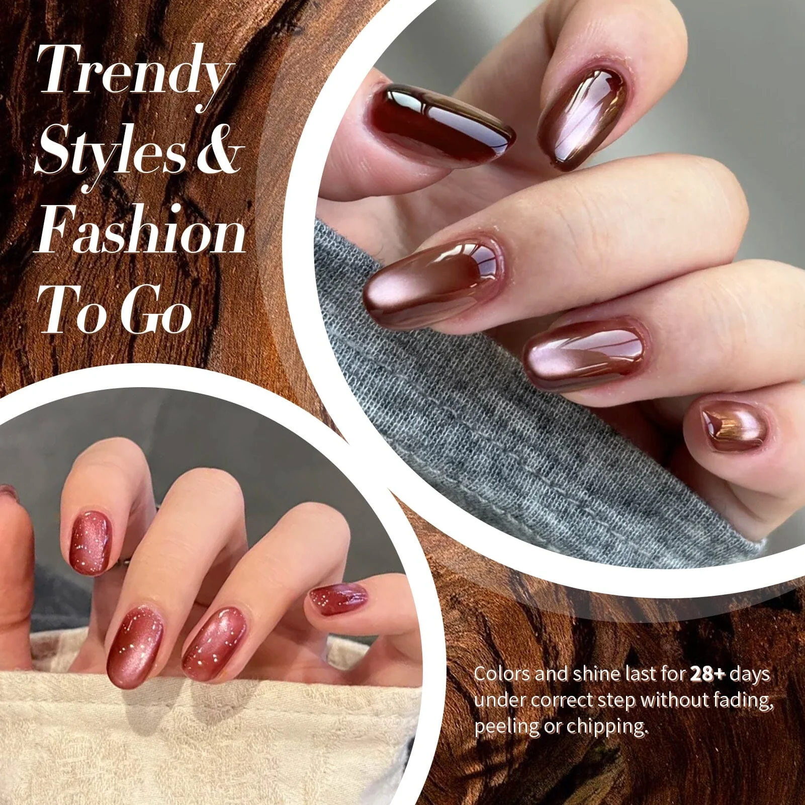 6 Colors Glass Cat Magnetic Gel M17 Ebony Rose 7ml - Image 3