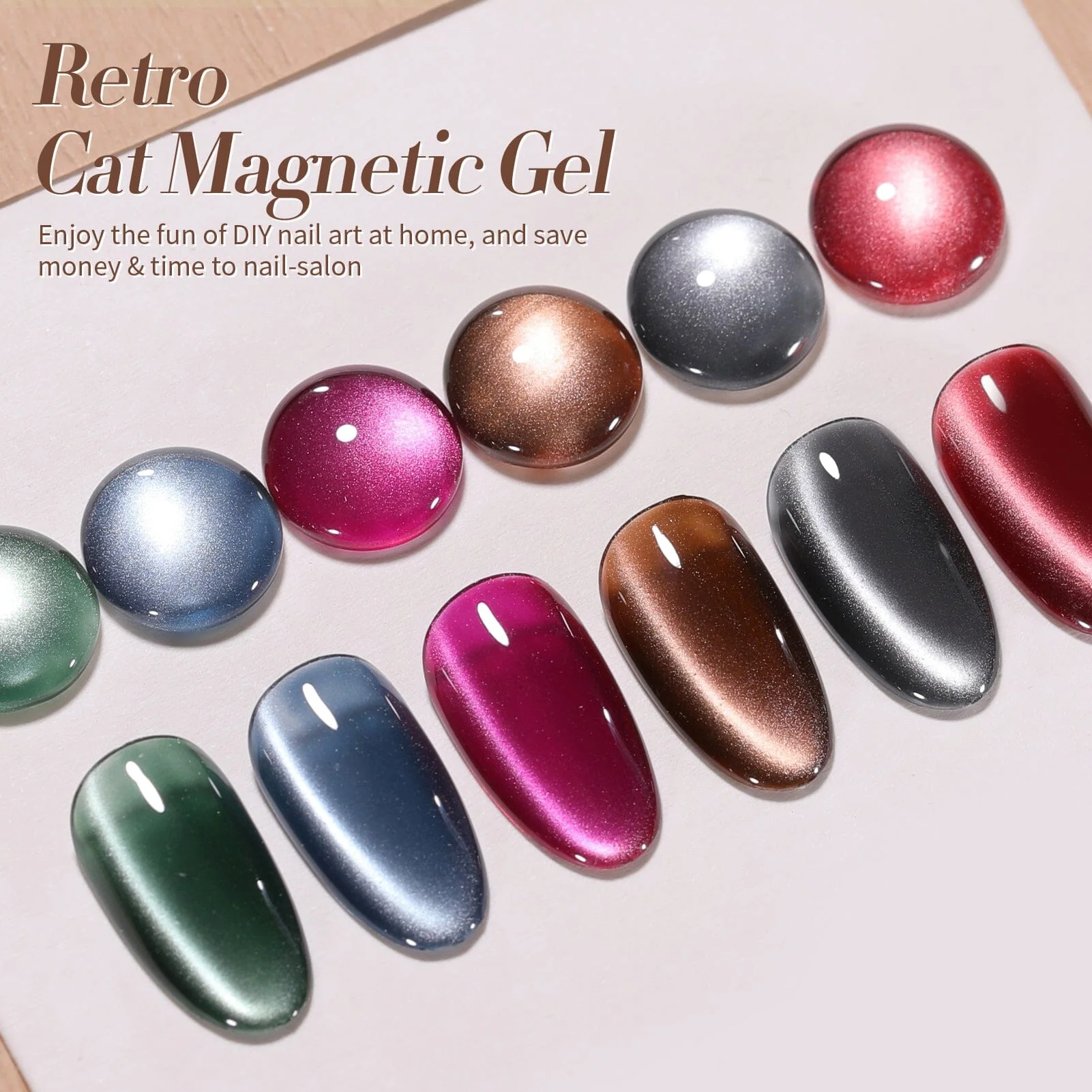 6 Colors Glass Cat Magnetic Gel M22 Dark Romance 7ml - Image 6