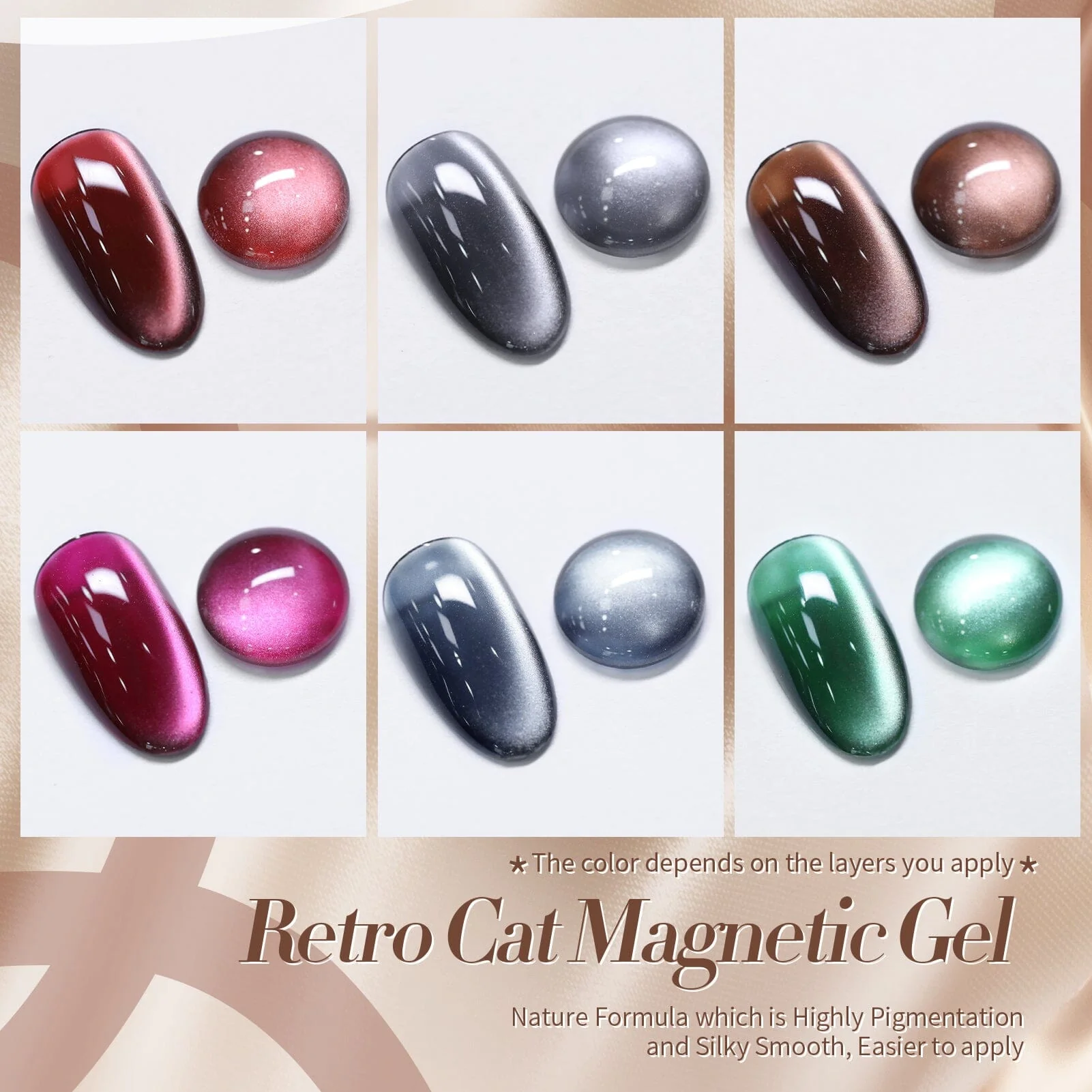 6 Colors Glass Cat Magnetic Gel M22 Dark Romance 7ml - Image 7