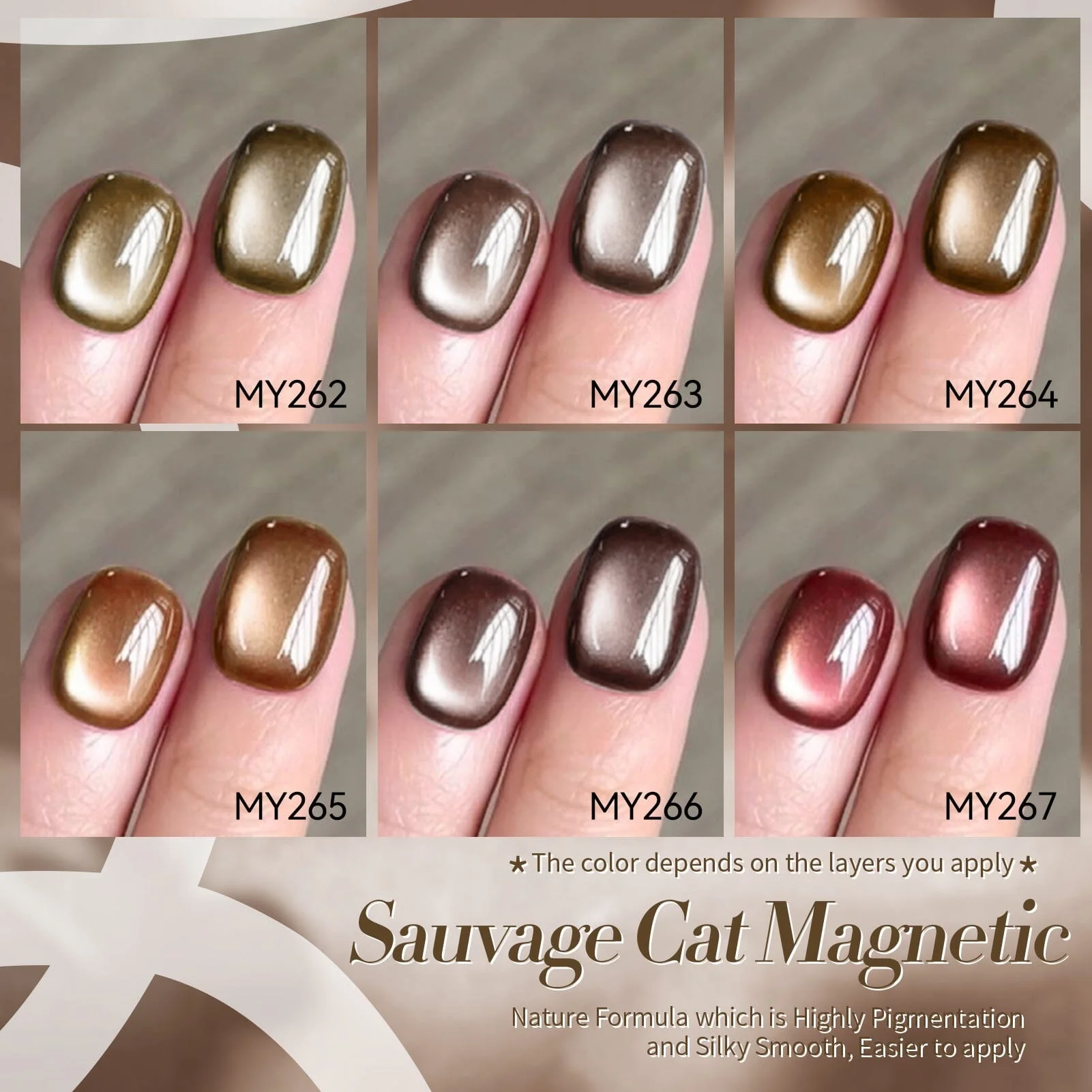 6 Colors Glass Cat Magnetic Gel M42 Sauvage 7ml - Image 6