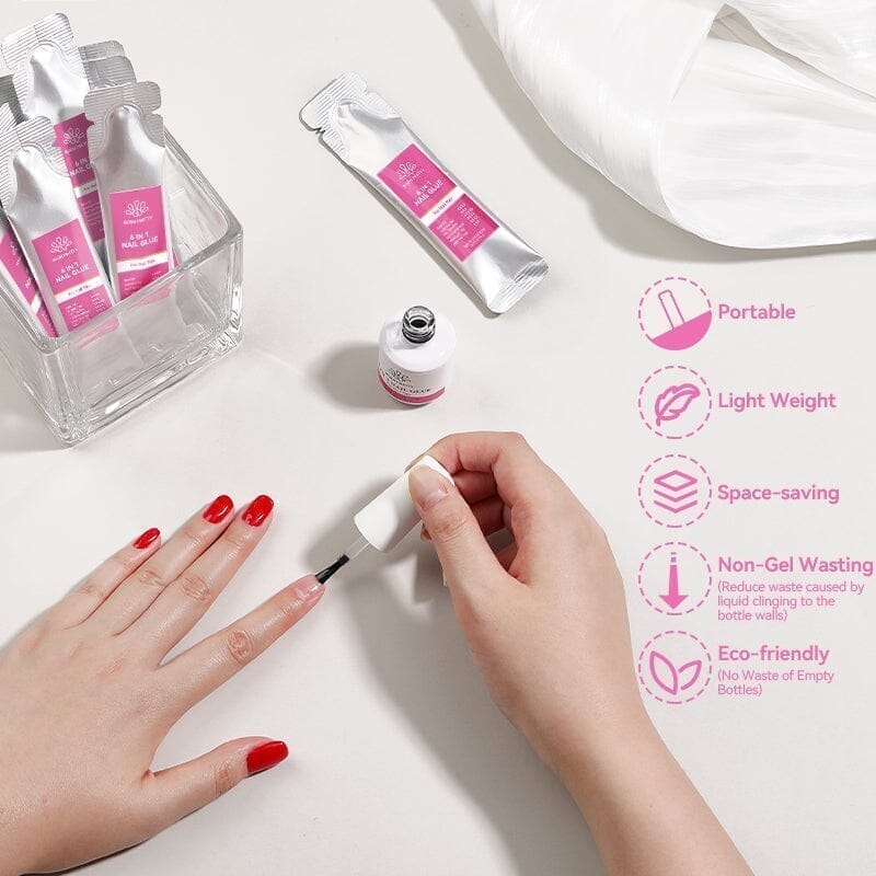 6pcs Set 6 in 1 Nail Glue Gel Polish 15ml - Image 4