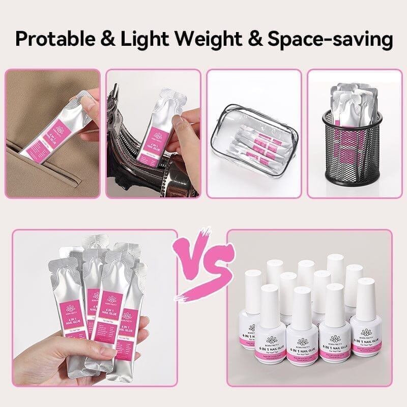 6pcs Set 6 in 1 Nail Glue Gel Polish 15ml - Image 5