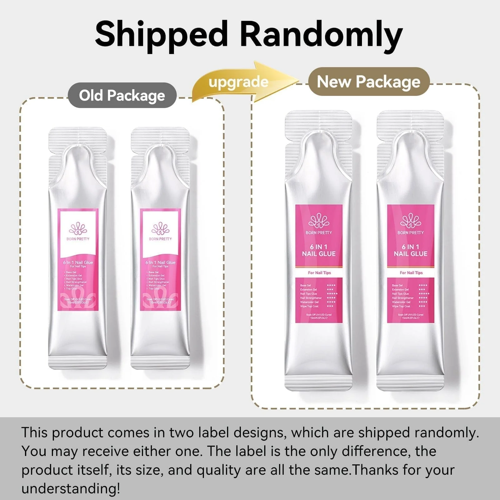 6pcs Set 6 in 1 Nail Glue Gel Polish 15ml - Image 7