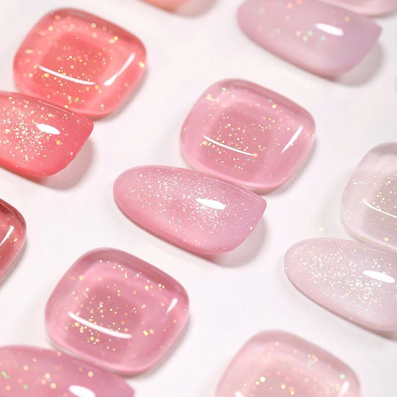 Glitter Nude Pink Jelly Nude Gel 10ml (JN51-JN74) - Image 9
