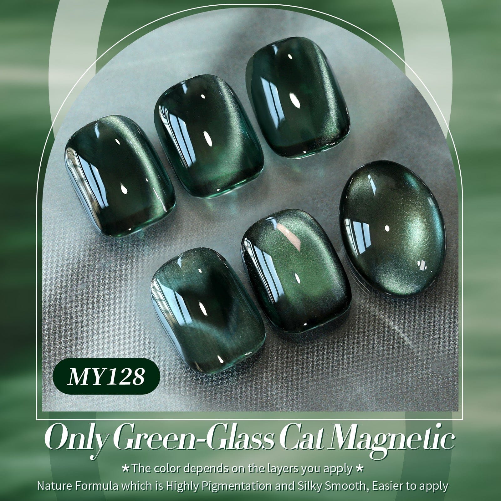 Glass Cat Magnetic Gel MY128 Only Green 15ml - Image 4