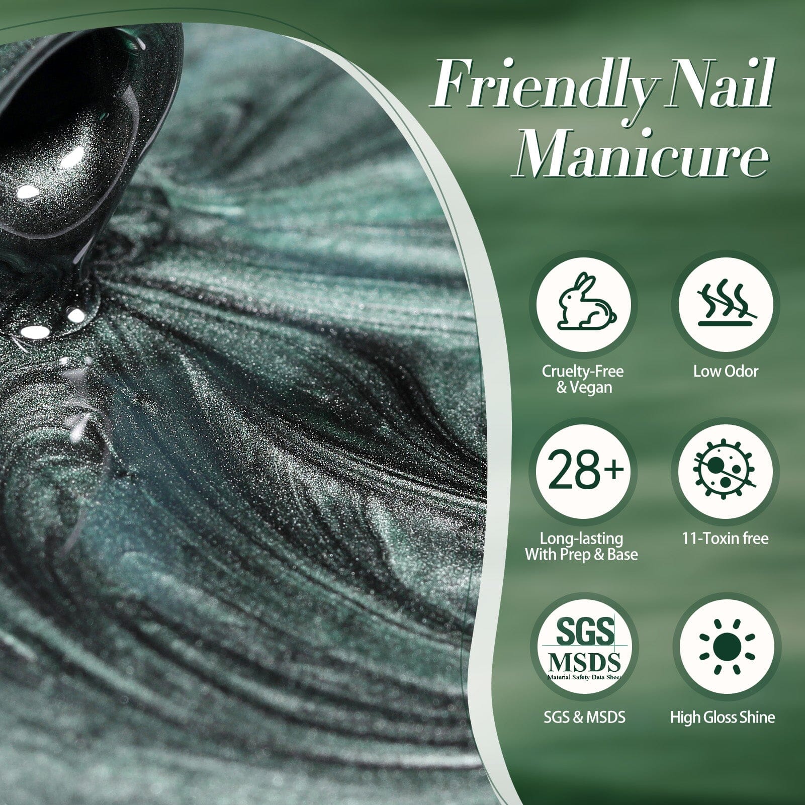 Glass Cat Magnetic Gel MY128 Only Green 15ml - Image 5