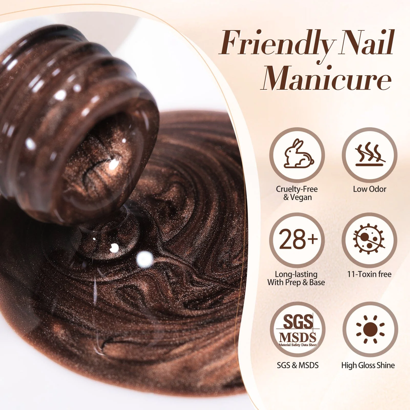 Glass Cat Magnetic Gel MY80 Dark Chocolate 15ml - Image 9