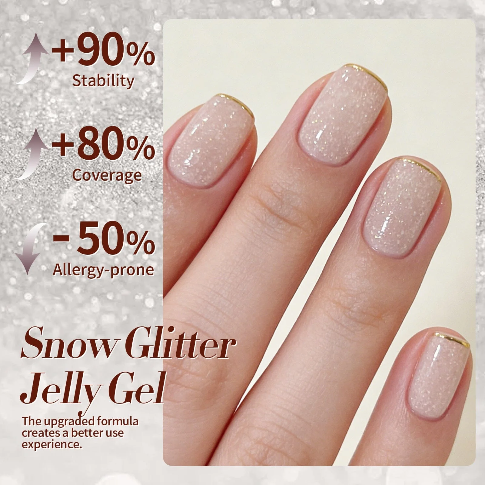 [FLASH SALE] Nude Snow Glitter Jelly Gel 15ml - Image 4