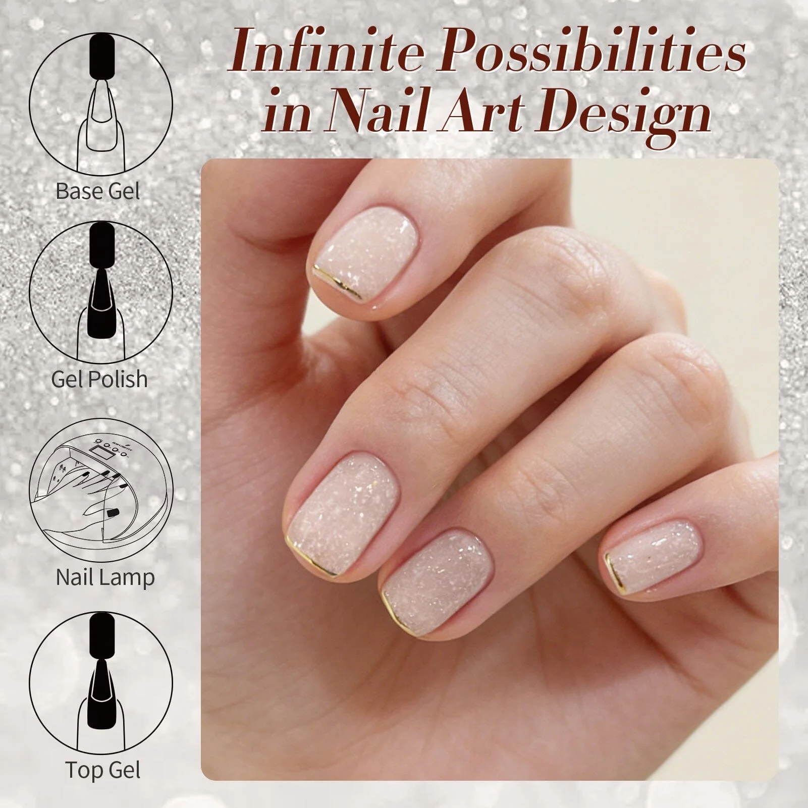 [FLASH SALE] Nude Snow Glitter Jelly Gel 15ml - Image 6