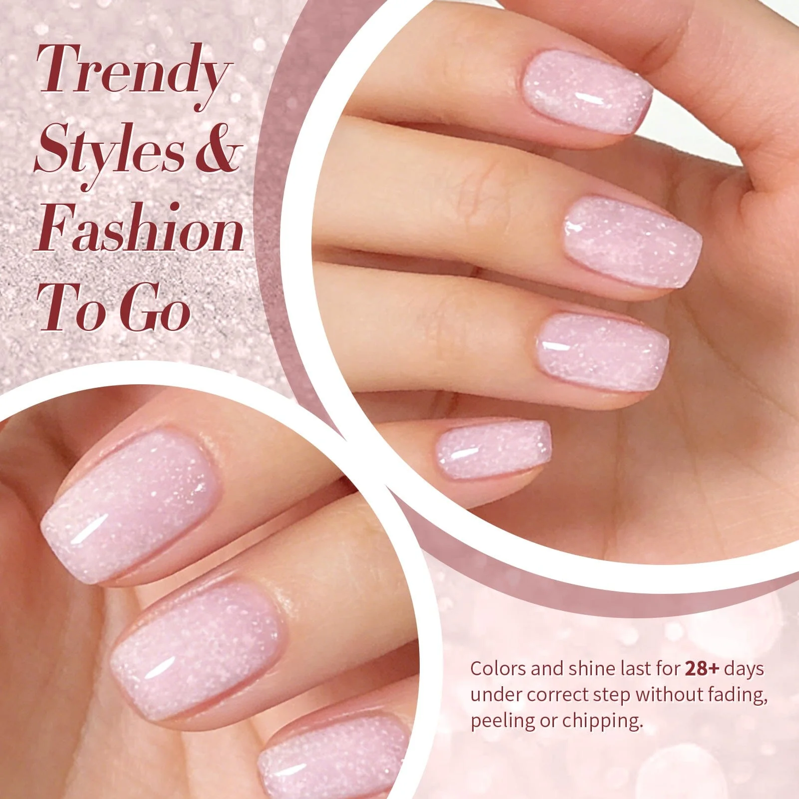 Pink Snow Glitter Jelly Gel 15ml - Image 3