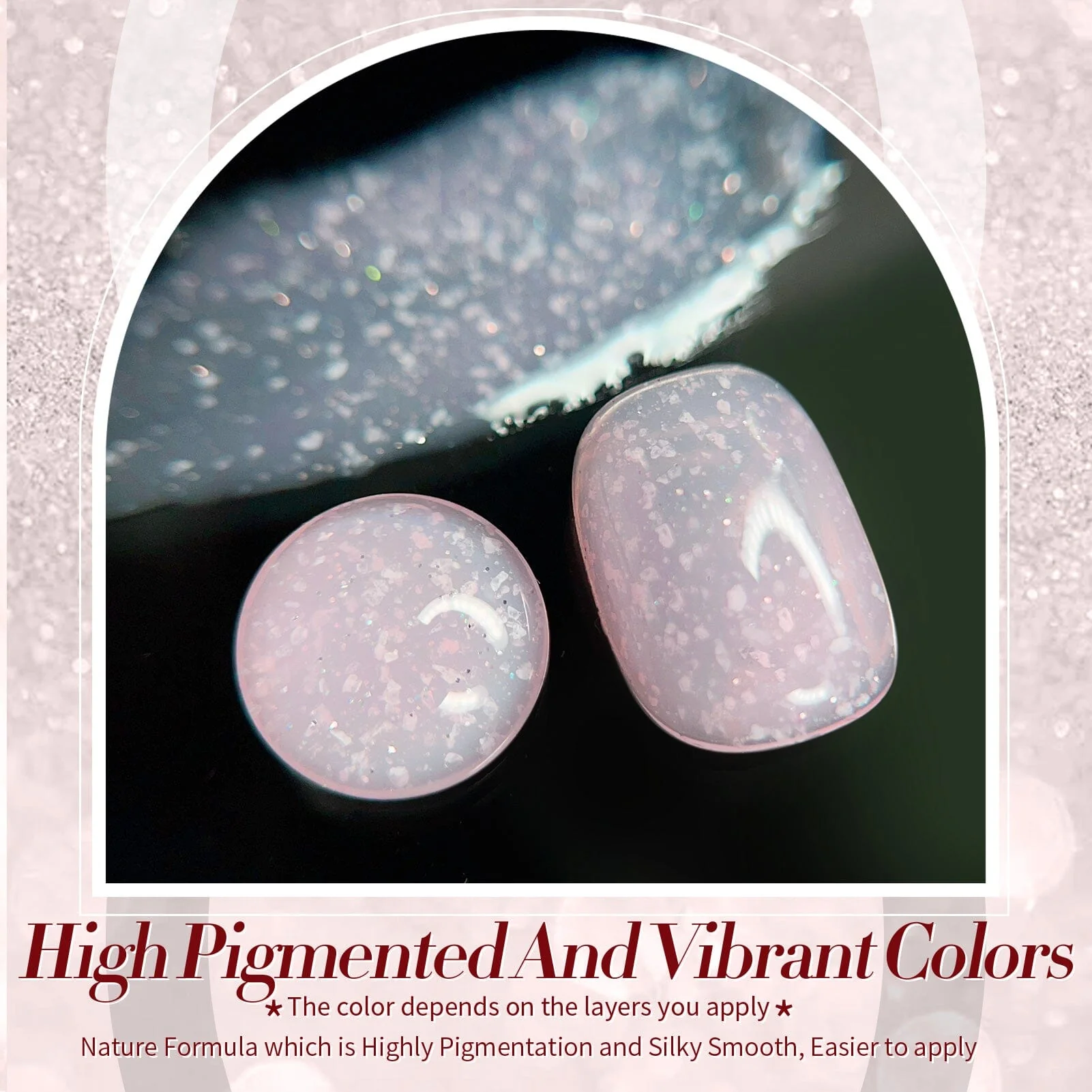 Pink Snow Glitter Jelly Gel 15ml - Image 7