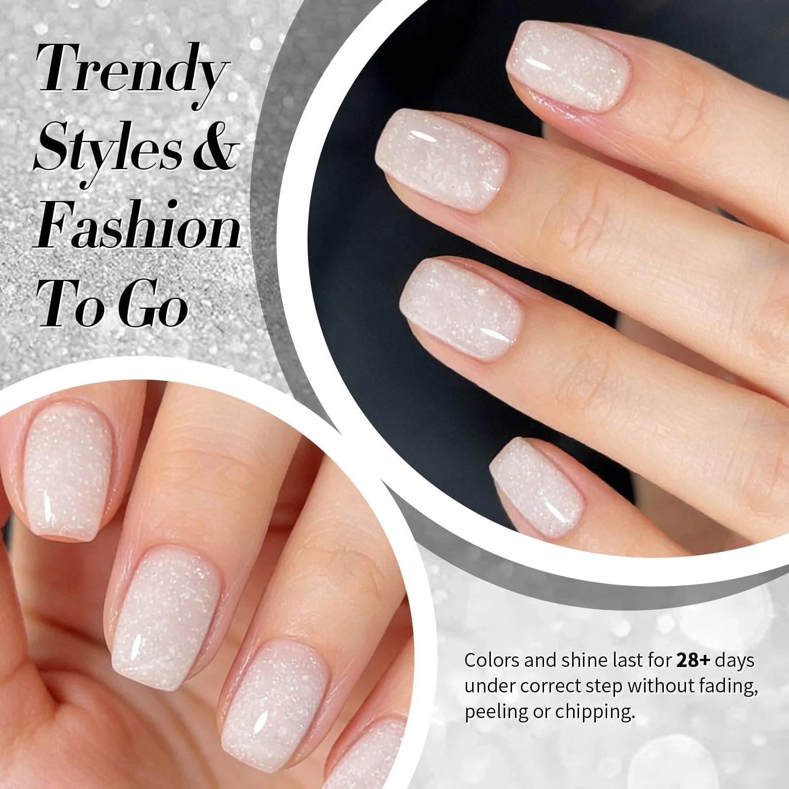 White Snow Glitter Jelly Gel 15ml - Image 3