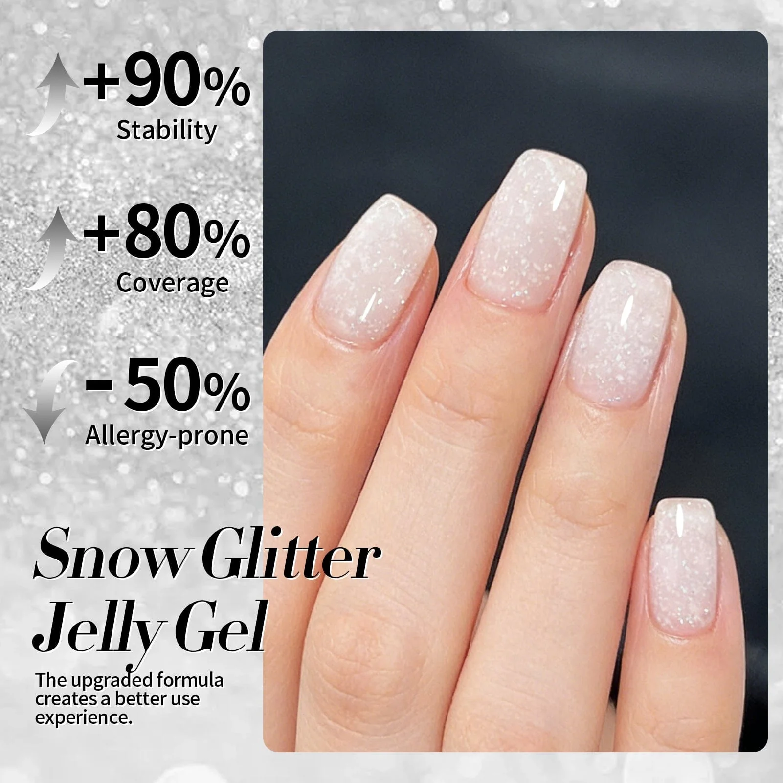 White Snow Glitter Jelly Gel 15ml - Image 4