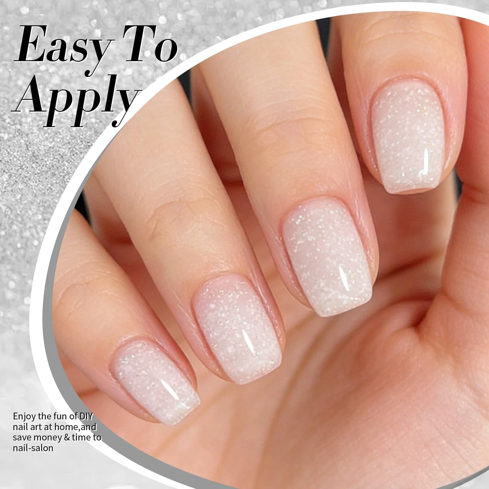 White Snow Glitter Jelly Gel 15ml - Image 5