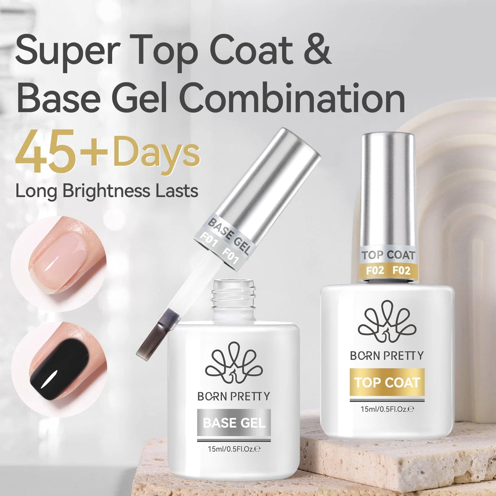 Base Gel & Super Top Coat Set 15ml - Image 3