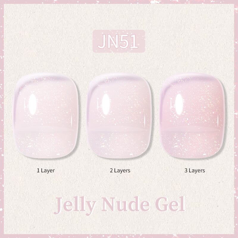 Glitter Nude Pink Jelly Nude Gel 10ml (JN51-JN74) - Image 10