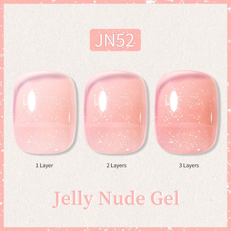 Glitter Nude Pink Jelly Nude Gel 10ml (JN51-JN74) - Image 11