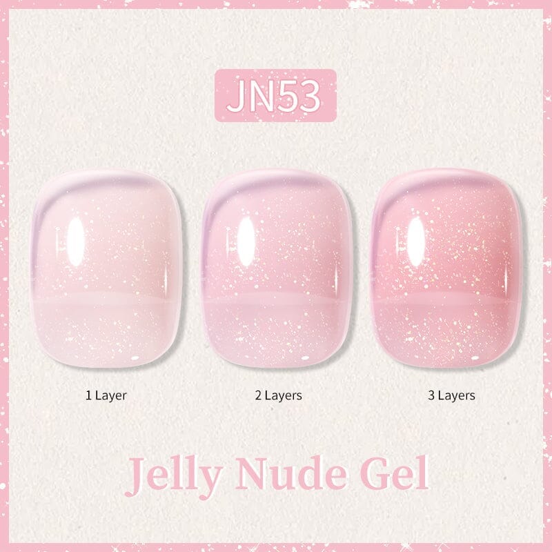 Glitter Nude Pink Jelly Nude Gel 10ml (JN51-JN74) - Image 12