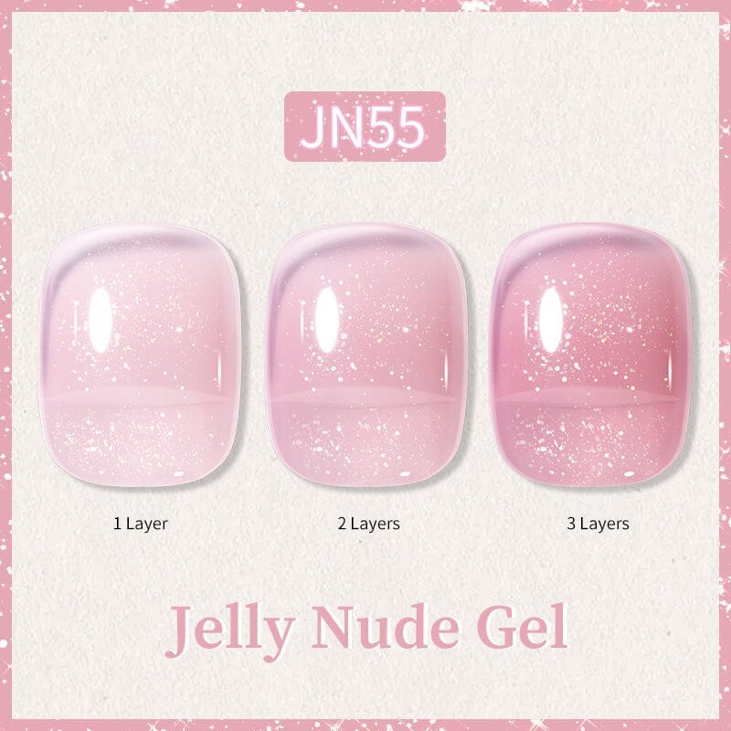 Glitter Nude Pink Jelly Nude Gel 10ml (JN51-JN74) - Image 14