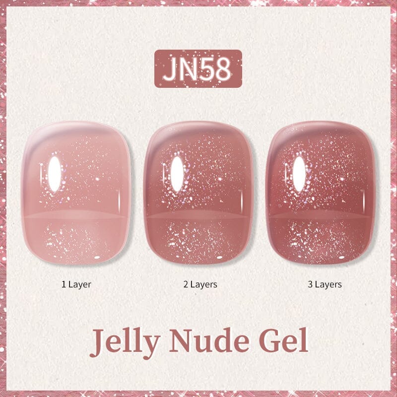 Glitter Nude Pink Jelly Nude Gel 10ml (JN51-JN74) - Image 17