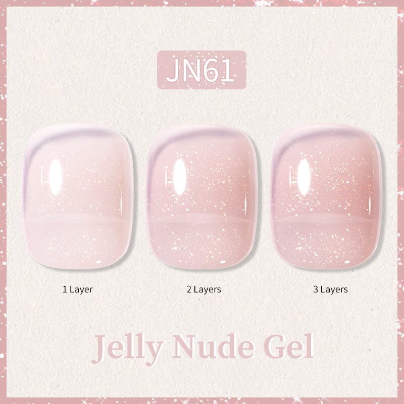 Glitter Nude Pink Jelly Nude Gel 10ml (JN51-JN74) - Image 20