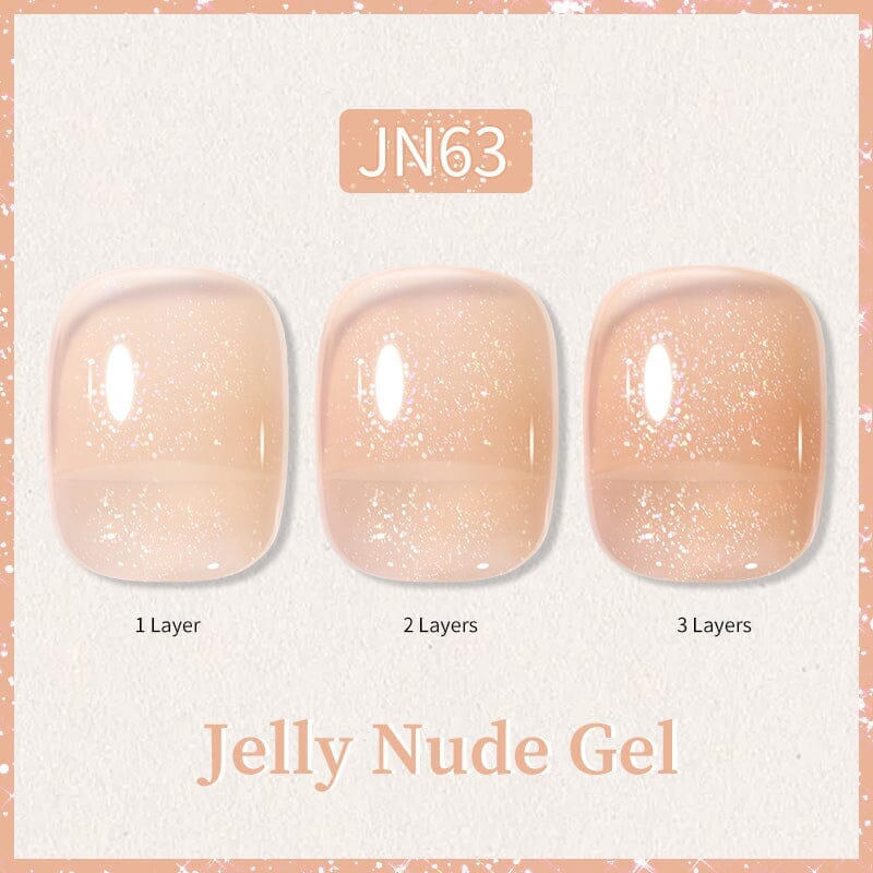 Glitter Nude Pink Jelly Nude Gel 10ml (JN51-JN74) - Image 22