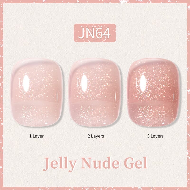 Glitter Nude Pink Jelly Nude Gel 10ml (JN51-JN74) - Image 23