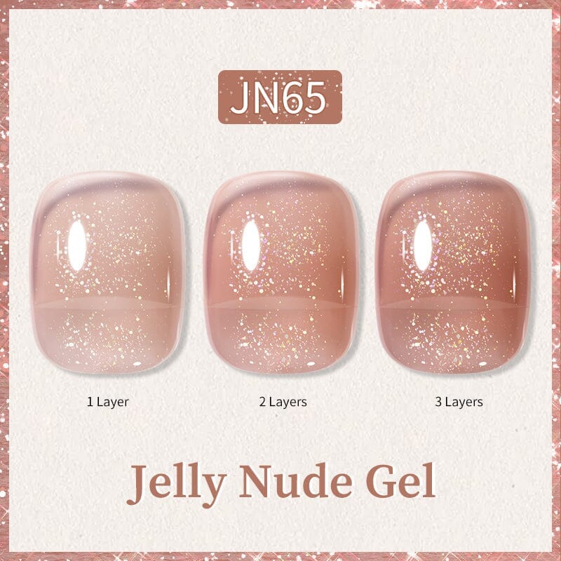 Glitter Nude Pink Jelly Nude Gel 10ml (JN51-JN74) - Image 24