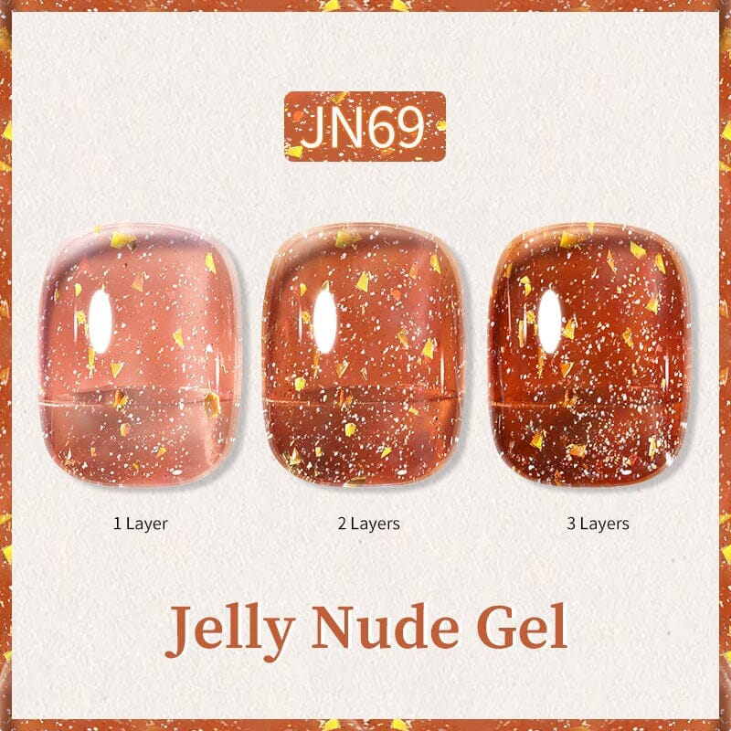 Glitter Nude Pink Jelly Nude Gel 10ml (JN51-JN74) - Image 28