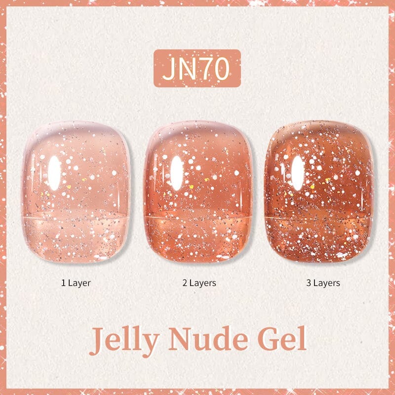 Glitter Nude Pink Jelly Nude Gel 10ml (JN51-JN74) - Image 29