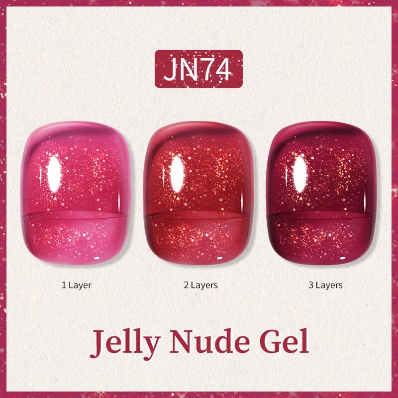 Glitter Nude Pink Jelly Nude Gel 10ml (JN51-JN74) - Image 33